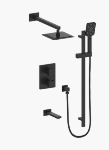 Vogt - garniture KAPFENBERG pour douche thermostatique 3 voies - noir mat- noir mat (La vanne VE.320 n'est pas incluse)