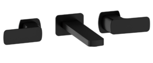 Vogt - robinet de lavabo mural NIVEAU entraxe 8" c.c - noir mat (corps d’encastrement inclus)