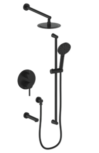 Vogt - WORGL ensemble de douche pression équilibrée 3 voies - noir mat (valve incluse)