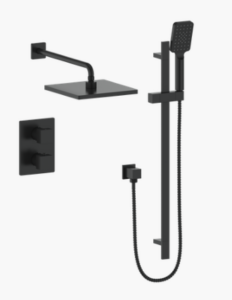 Vogt - KAPFENBERG ensemble de douche thermostatique 2 voies - noir mat (valve incluse)
