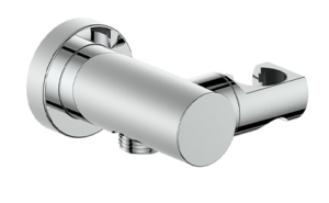 Vogt - Connecteur coude rond avec support de douche à main - chrome