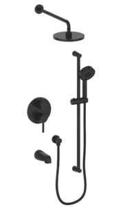 Vogt - garniture WORGL pour kit de douche pression équilibrée à 3 voies - noir mat (Valve VE.310 non incluse)