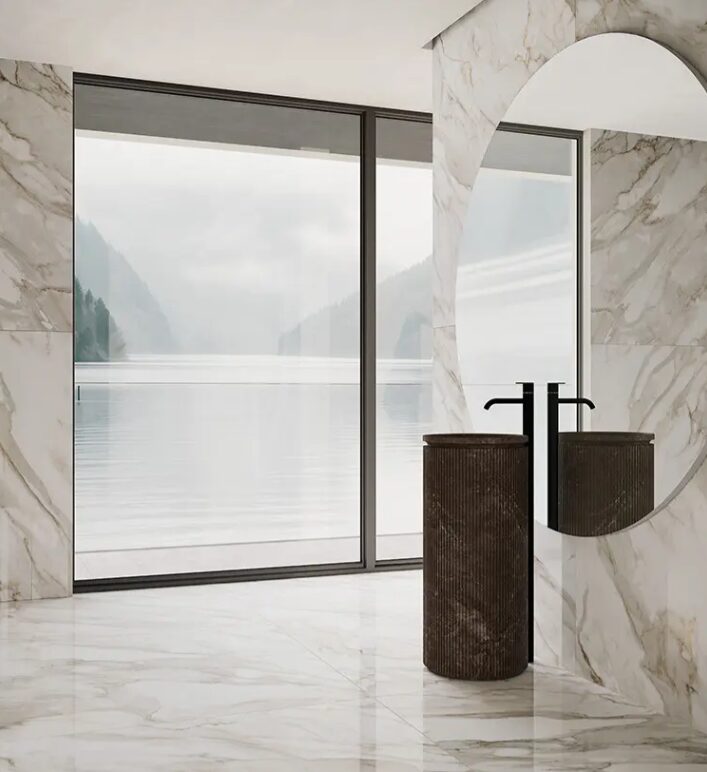 48 x 48 Carrelage en porcelaine Majesto Calacatta Oro poli rectifié Colorsync