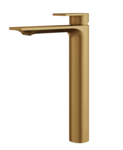 Aquabrass - ALPHA tall single hole lavatory faucet - brushed gold
