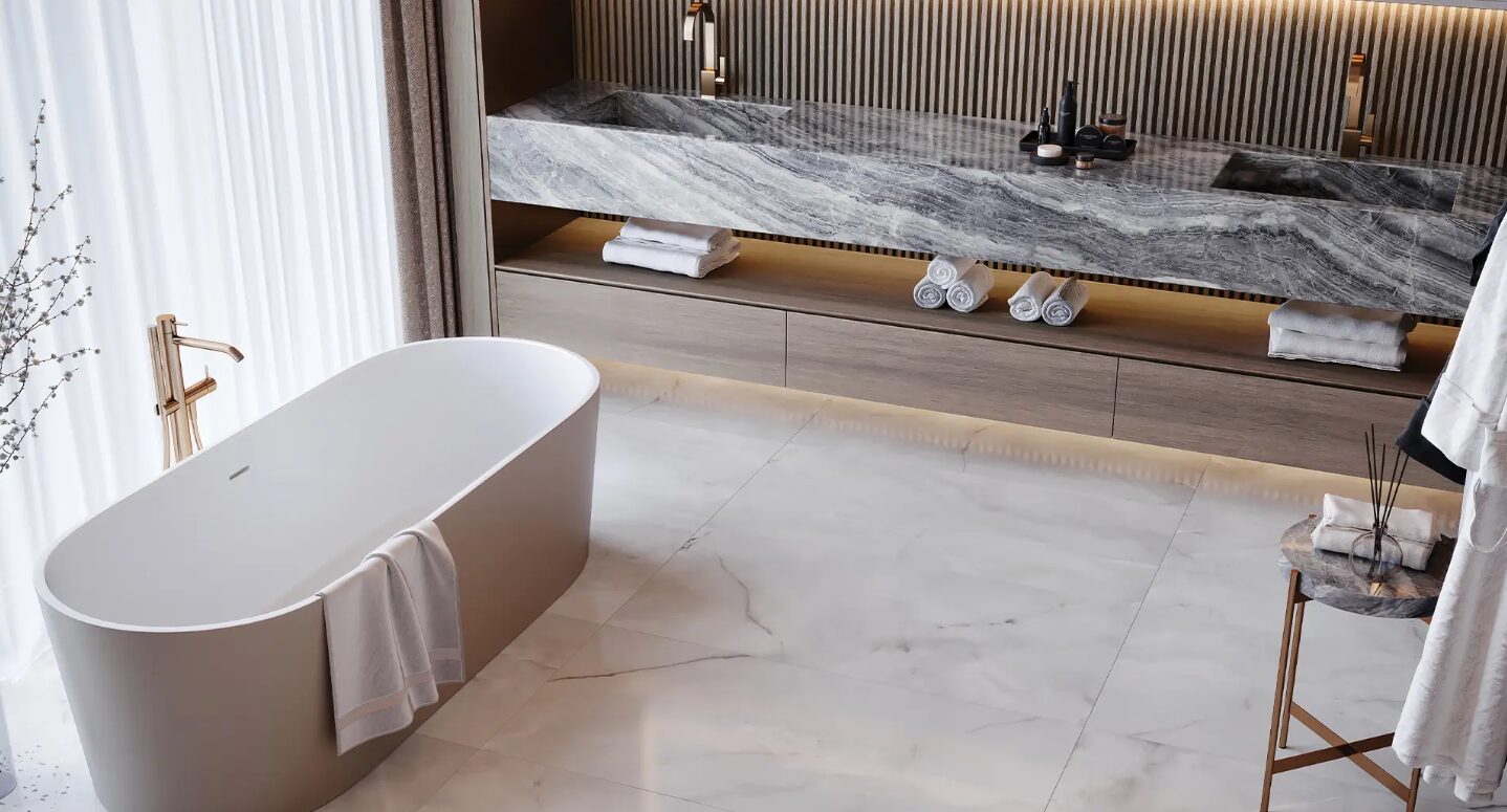 24 x 24 La Marca Onyx Nuvolato Honed Tuile en Porcelaine Rectifiée