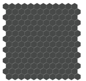 1 x 1 Mosaïque Hexagonale en Porcelaine Émaillée Mate Soho Noir