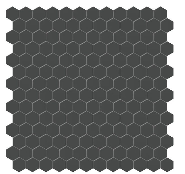 1 x 1 Mosaïque Hexagonale en Porcelaine Émaillée Mate Soho Noir