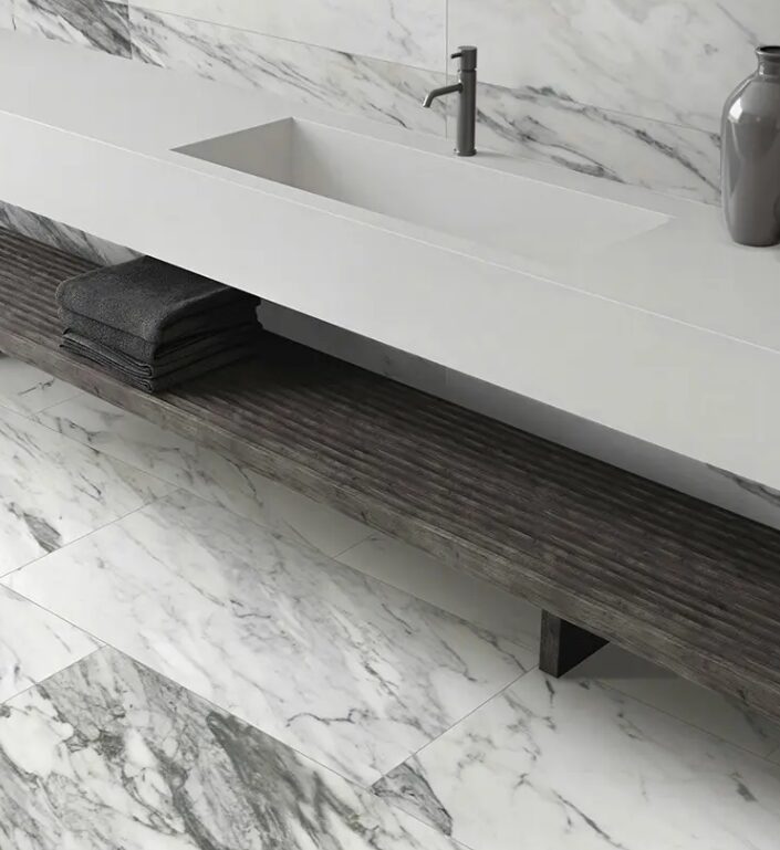 48 x 48 Carrelage en porcelaine Majesto Calacatta Corchia poli rectifié Colorsync