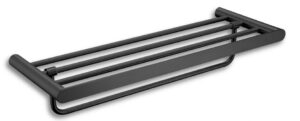Nova - Tablette porte-serviettes murale 23" - noir métallisé brossé