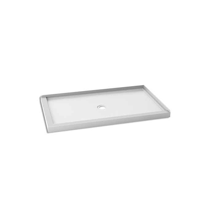 KALIA Koncept™ 60x36 Base de douche rectangulaire en acrylique 60” x 36” - Drain central INSTALLATION MUR À GAUCHE