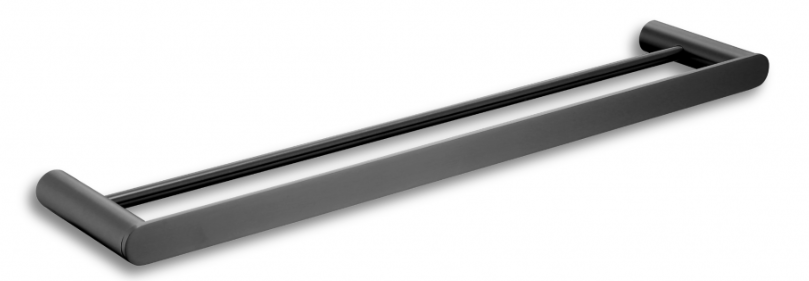 Nova - Porte-serviettes murale double 23" - noir métallisé brossé