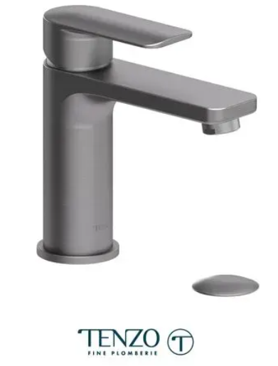 TENZO DELANO Robinet de lavabo monotrou, drain avec trop plein inclus en Graphite