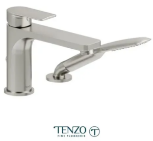 TENZO Delano Robinet de bain romain 2 morceaux en nickel brossé