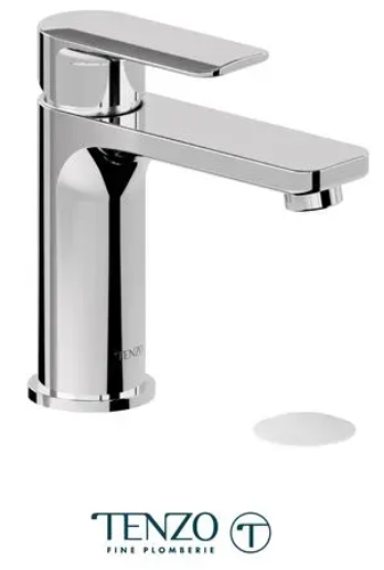 TENZO DELANO Robinet de lavabo monotrou, drain avec trop plein inclus en Chrome