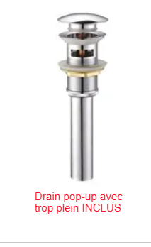 TENZO DELANO Robinet de lavabo monotrou, drain avec trop plein inclus en Or Brossé