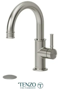 TENZO ALYSS Robinet de lavabo monotrou, drain avec trop plein inclus en Nickel Brossé