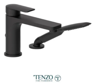 TENZO Delano Robinet de bain romain 2 morceaux en noir mat