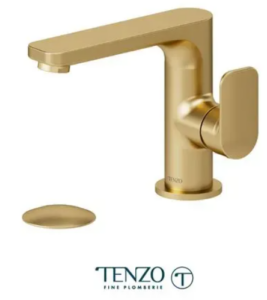 TENZO DELANO Robinet de lavabo monotrou, drain SANS TROP PLEIN inclus en Or Brossé