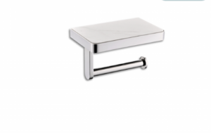 Aurea - Wall-mounted toilet paper holder with shelf - Chrome