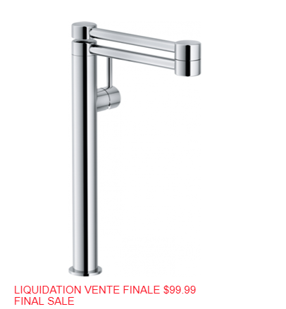 Franke Pescara deck mount pot filler, chrome (LIMITED QUANTITIES) FINAL SALE OPEN BOX