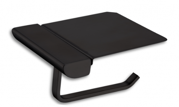 Vasco - Tablette porte-papier de toilette murale - noir mat