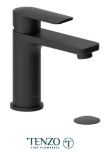TENZO DELANO Robinet de lavabo monotrou, drain avec trop plein inclus en Noir Matte