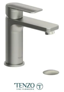TENZO DELANO Robinet de lavabo monotrou, drain avec trop plein inclus en Nickel Brossé