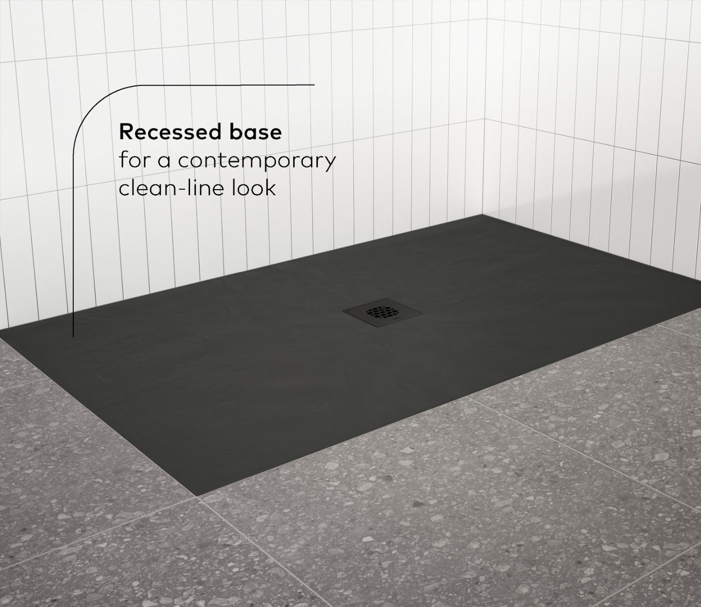 KALIA LAUZA Base de douche en Castylat™ 48” x 36” - Noir lisse