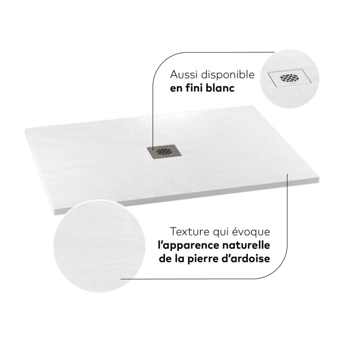 KALIA LAUZA Base de douche en Castylat™ - 48” x 36” - Blanc Lisse