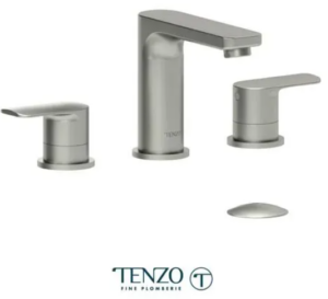 TENZO DELANO Robinet de lavabo 8 pouces, drain avec trop plein inclus en Nickel Brossé