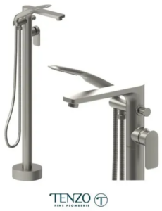 TENZO DELANO Robinet de bain autoportant en nickel brossé