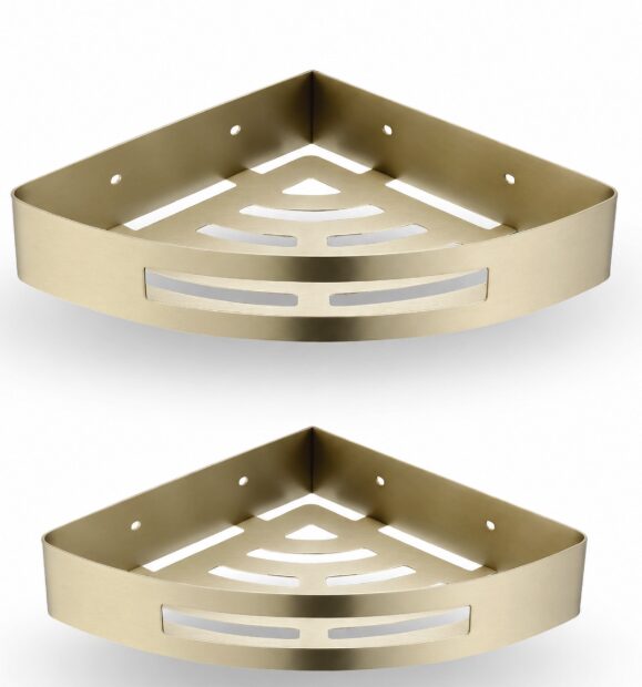 Austral - Corner shelves - brushed gold