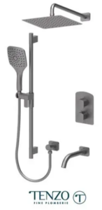 TENZO Delano Ensemble de douche T-Box, 3 fonctions, thermostatique en Graphite, Valve Incluse