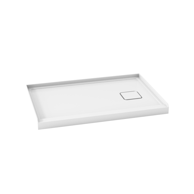 KALIA Kover™ Base de douche rectangulaire en acrylique ALCOVE 48” x 32” - Antifuite - Drain à droite