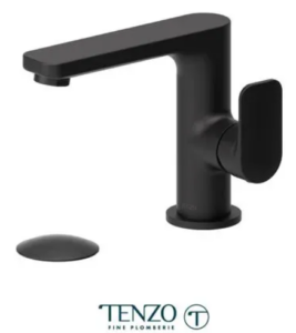 TENZO DELANO Robinet de lavabo monotrou, drain SANS TROP PLEIN inclus en Noir Mat