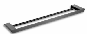 Vasco - Porte-serviettes double murale 23" - noir métallisé brossé 