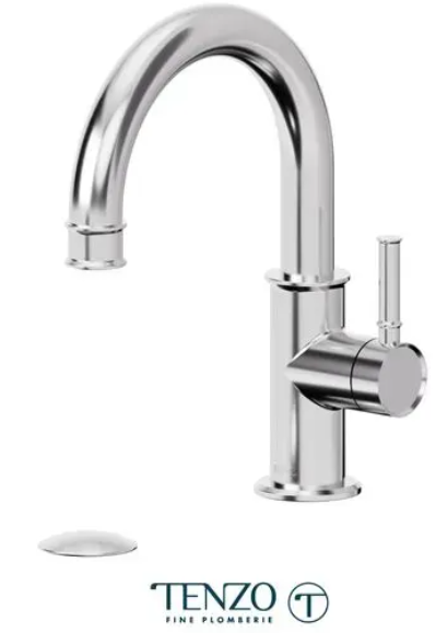 TENZO ALYSS Robinet de lavabo monotrou, drain avec trop plein inclus en Chrome