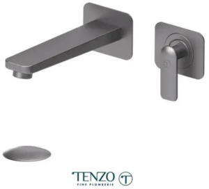 TENZO DELANO Robinet de lavabo mural avec drain pop-up avec trop plein inclus en Graphite
