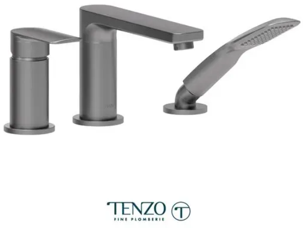 TENZO Delano Robinet de bain romain 3 morceaux en graphite