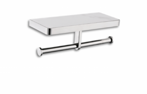 Aurea - Tablette porte-papier toilette murale double - Chrome