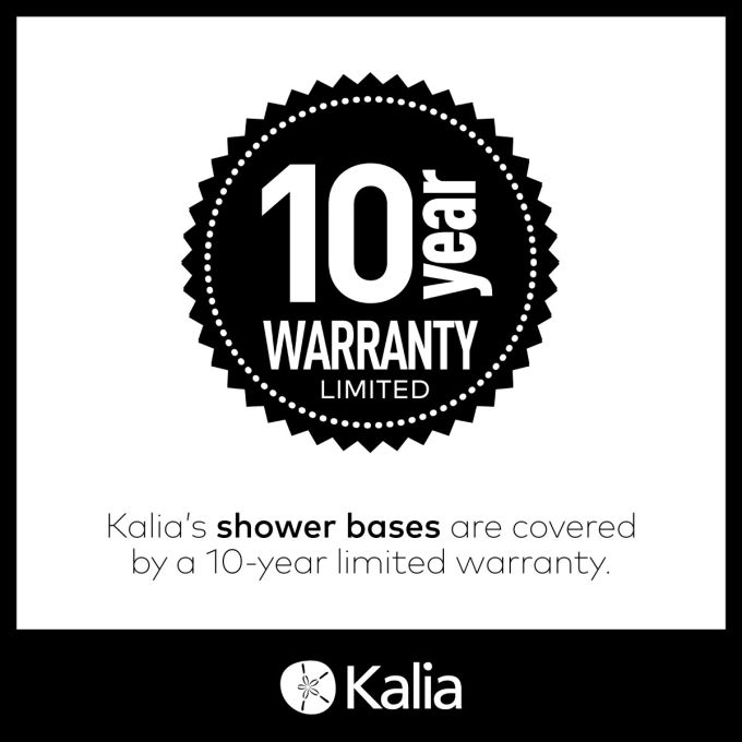KALIA Kover™ 60x36 Base de douche rectangulaire en acrylique 60” x 36” antifuite - Drain central INSTALLATION MUR À GAUCHE