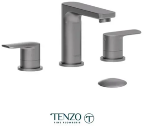 TENZO DELANO Robinet de lavabo 8 pouces, drain avec trop plein inclus en Graphite
