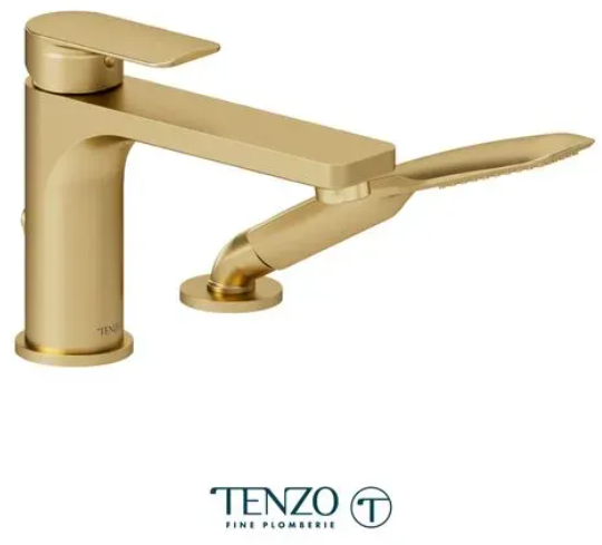 TENZO Delano Robinet de bain romain 2 morceaux en or brossé