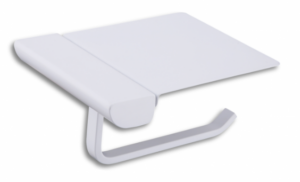 Vasco - Tablette porte-papier de toilette murale - blanc mat