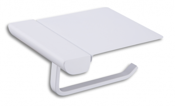 Vasco - Wall-mounted toilet paper holder shelf - matte white