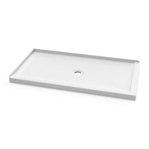 KALIA Koncept™ 60x32 Rectangular acrylic shower base 60” x 32” - Central drain LEFT WALL INSTALLATION