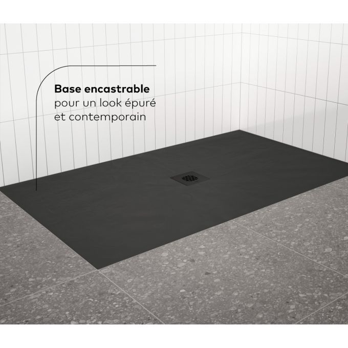 KALIA LAUZA Base de douche en Castylat™ - 60” x 36” - Noir Texturé