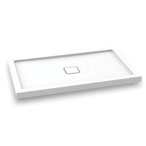 KALIA Kover™ 60x36 Base de douche rectangulaire en acrylique 60” x 36” - Drain central (Ensemble de bride de carrelage inclus) Installation en coin ou en alcôve