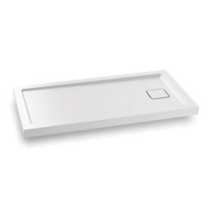 KALIA Kover™ 60x32 Base de douche rectangulaire en acrylique 60” x 32” - Drain à l'extrémité (Ensemble de bride de carrelage inclus) Installation en coin ou en alcôve