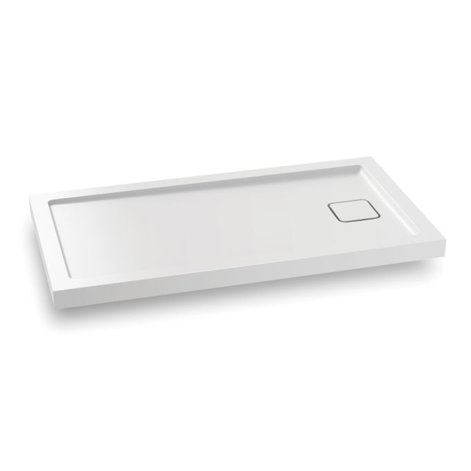 KALIA Kover™ 60x32 Base de douche rectangulaire en acrylique 60” x 32” - Drain à l'extrémité (Ensemble de bride de carrelage inclus) Installation en coin ou en alcôve